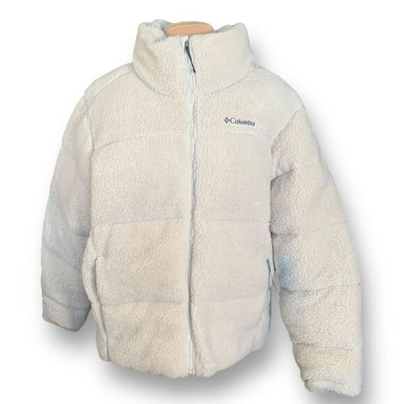 Columbia Puffect Sherpa Jacket Cream Zipper Front XL Fully Lined New With Tags